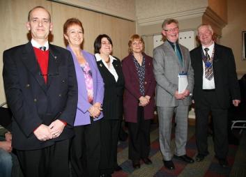 Aldershot Lions with Councillor Alex Crawford and Fleet Lions President Ken Carter