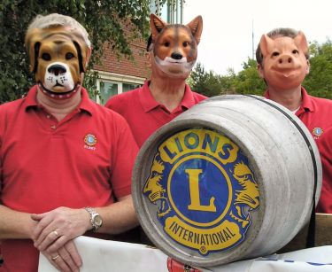Three Fleet Lions in animal masks