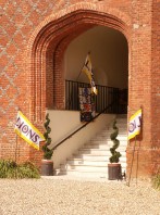 Fleet Lions flags outside the Caslte