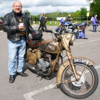The only new part fitted is a spark plug! BSA motorcycle and owner